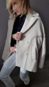 woman wearing basic clothing that looks expensive